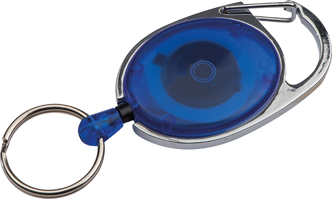 Kulcstartó kihúzható karabinerrel - Kék