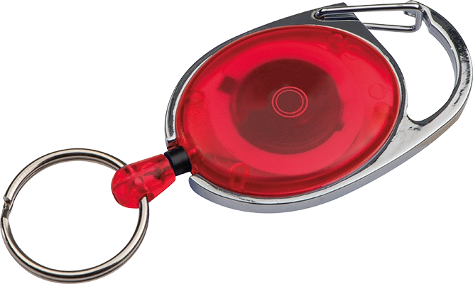 Kulcstartó kihúzható karabinerrel - Piros