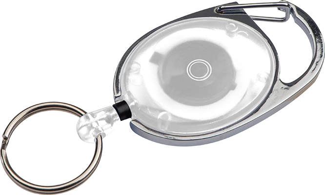 Kulcstartó kihúzható karabinerrel - Fehér