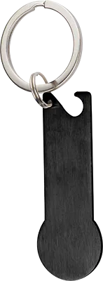 Kulcstartó bevásárlókocsihoz üvegnyitóval - Fekete