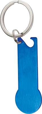 Kulcstartó bevásárlókocsihoz üvegnyitóval - Kék