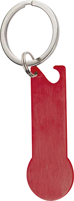 Kulcstartó bevásárlókocsihoz üvegnyitóval - Piros