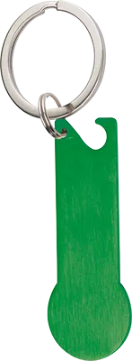 Kulcstartó bevásárlókocsihoz üvegnyitóval - Zöld