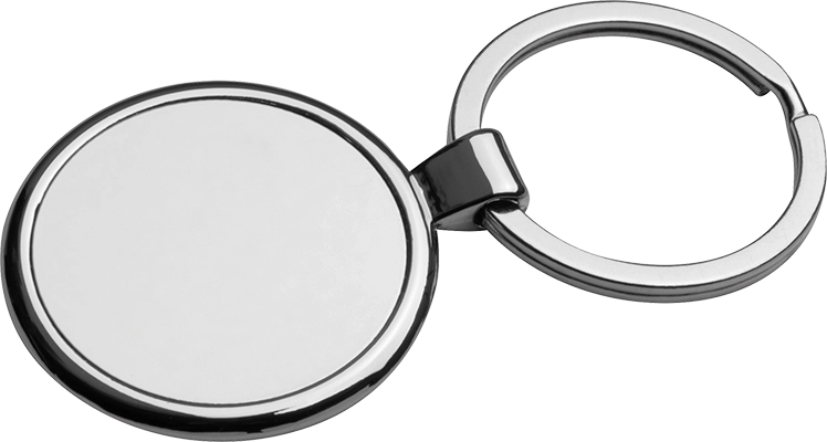 Kerek fém kulcstartó - Szürke