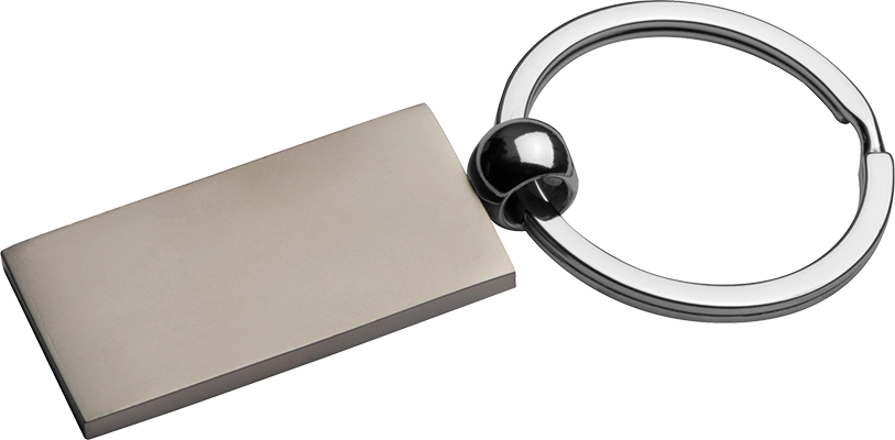 Téglalap alakú fém kulcstartó - Szürke