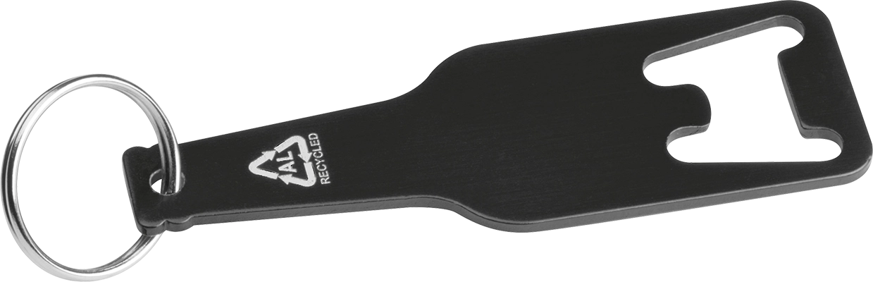Aluminium kulcstartó üvegnyitó funkcióval - Fekete