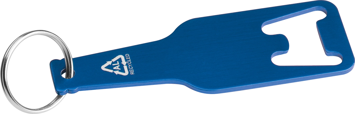 Aluminium kulcstartó üvegnyitó funkcióval - Kék