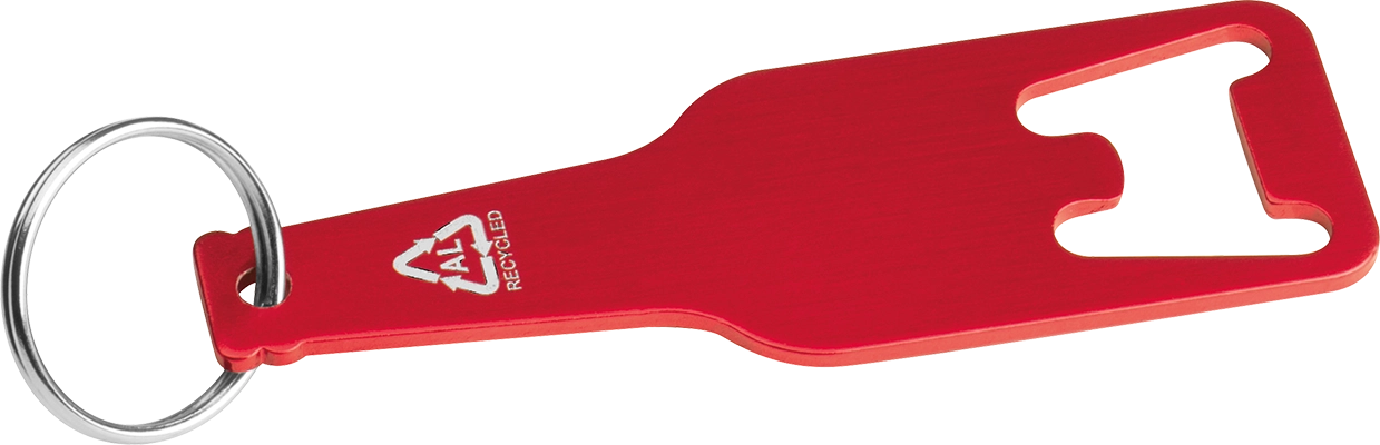 Aluminium kulcstartó üvegnyitó funkcióval - Piros