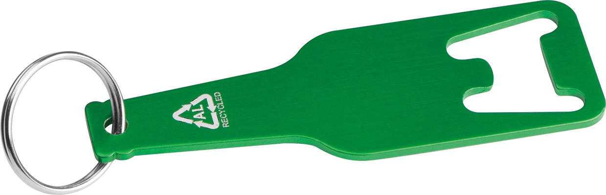 Aluminium kulcstartó üvegnyitó funkcióval - Zöld
