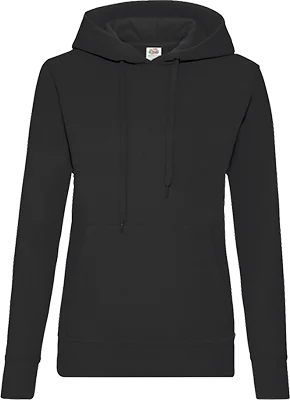 Női kapucnis pulóver (280 g/m²) - Fekete