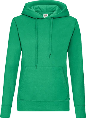 Női kapucnis pulóver (280 g/m²) - Zöld