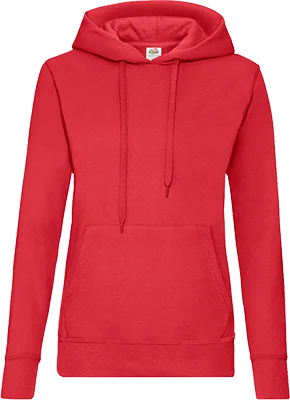 Női kapucnis pulóver (280 g/m²) - Piros