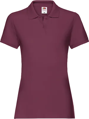 Női galléros rövid ujjú póló (180 g/m²) - Bordó