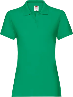 Női galléros rövid ujjú póló (180 g/m²) - Zöld