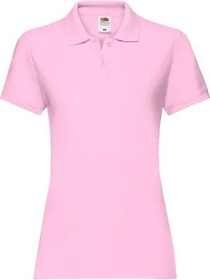 Női galléros rövid ujjú póló (180 g/m²) - Rózsaszín