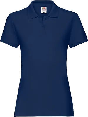 Női galléros rövid ujjú póló (180 g/m²) - Sötétkék
