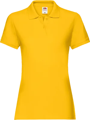 Női galléros rövid ujjú póló (180 g/m²) - Sárga
