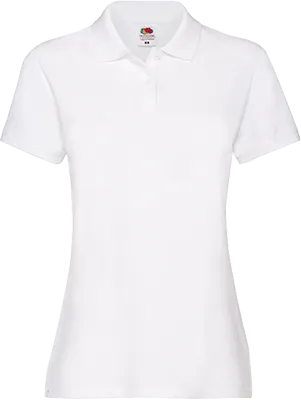 Női galléros rövid ujjú póló (180 g/m²) - Fehér