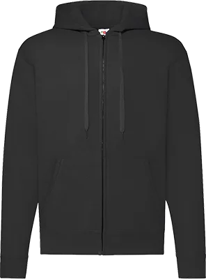 Férfi cipzáras kapucnis pulóver (280 g/m²) - Fekete