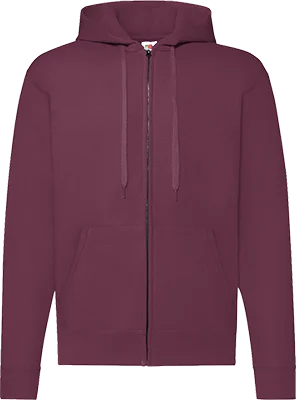 Férfi cipzáras kapucnis pulóver (280 g/m²) - Bordó