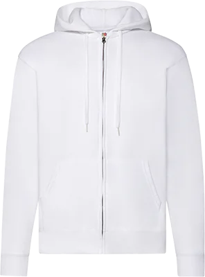Férfi cipzáras kapucnis pulóver (280 g/m²) - Fehér