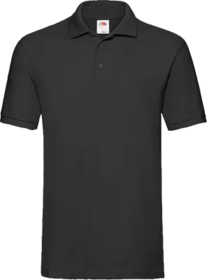 Férfi galléros rövid ujjú póló (180 g/m²) - Fekete