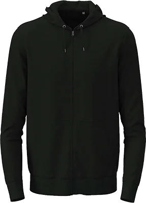 Uniszex cipzáras kapucnis pulóver (280 g/m²) - Fekete