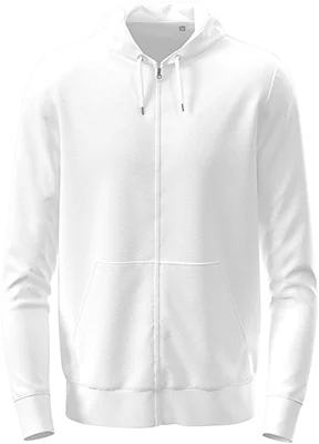 Uniszex cipzáras kapucnis pulóver (280 g/m²) - Fehér