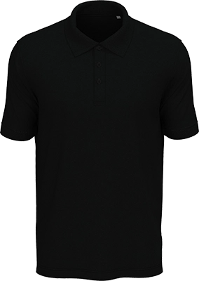 Uniszex galléros póló (180 g/m²) - Fekete