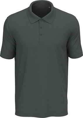 Uniszex galléros póló (180 g/m²) - Sötétszürke