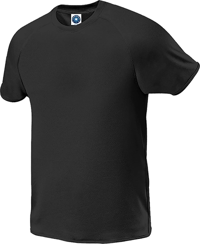 Rövid ujjú sportpóló (140 g/m²) - Fekete